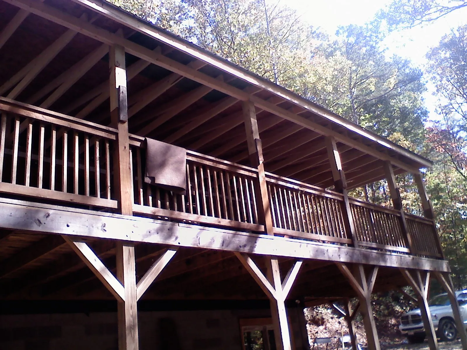 Timber framing under a new elevated porch and deck — Roof Leak Repair in Honea Path by Roofing Brothers